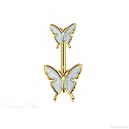 Dark Butterfly Pendant Belly Ring