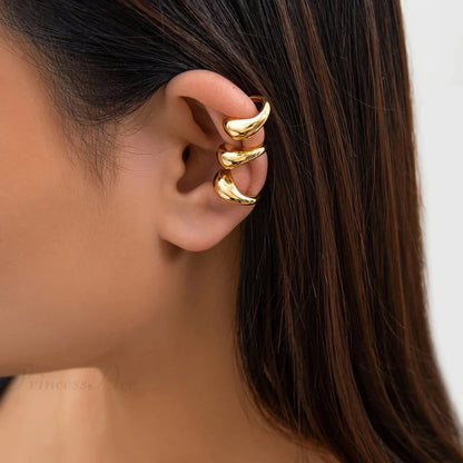 Dark Circular Shiny No Piercing Clip Earring