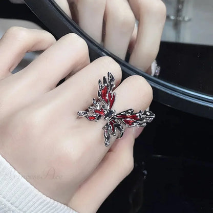 Dark Crimson Crystal Arachnid Celestial Band