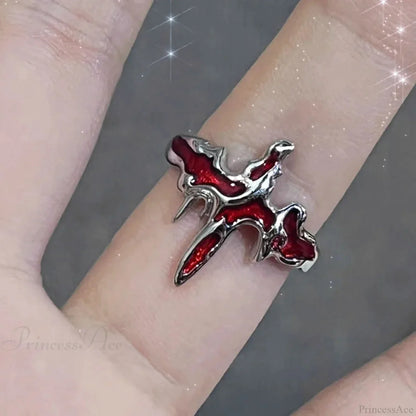 Dark Crimson Crystal Arachnid Celestial Band