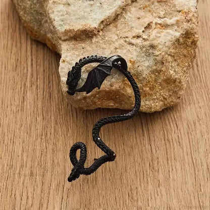 Dark Dragon Envelop Vintage Creature Post Earring