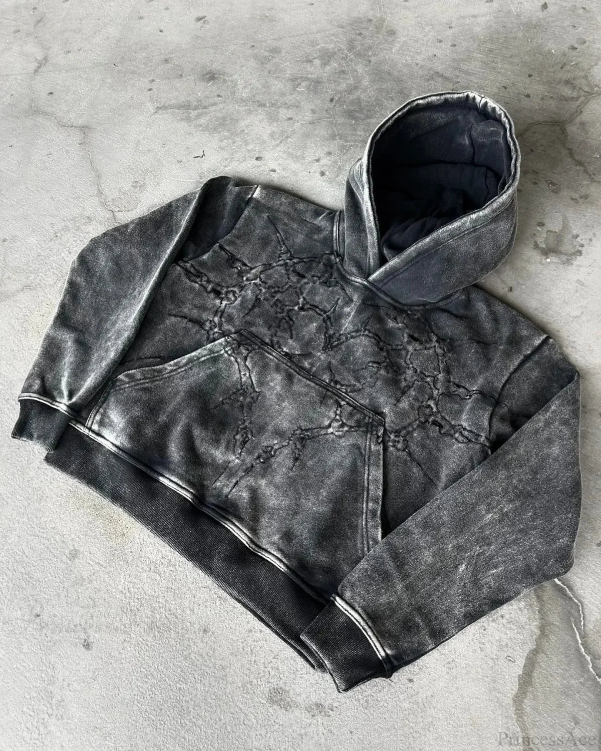 Dark Embroidered Large Hoodie