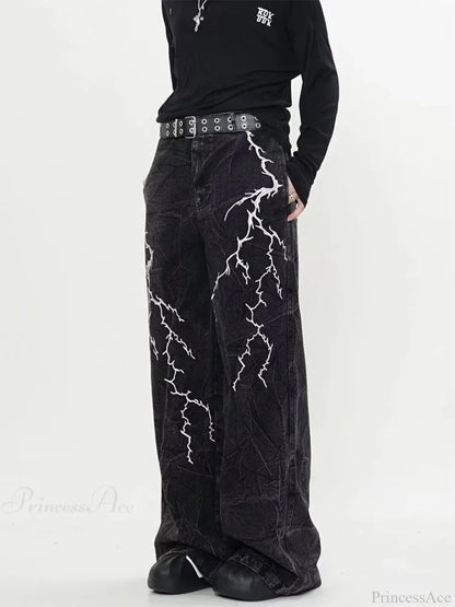 Dark Gothic Loose Harajuku Denim Trouser