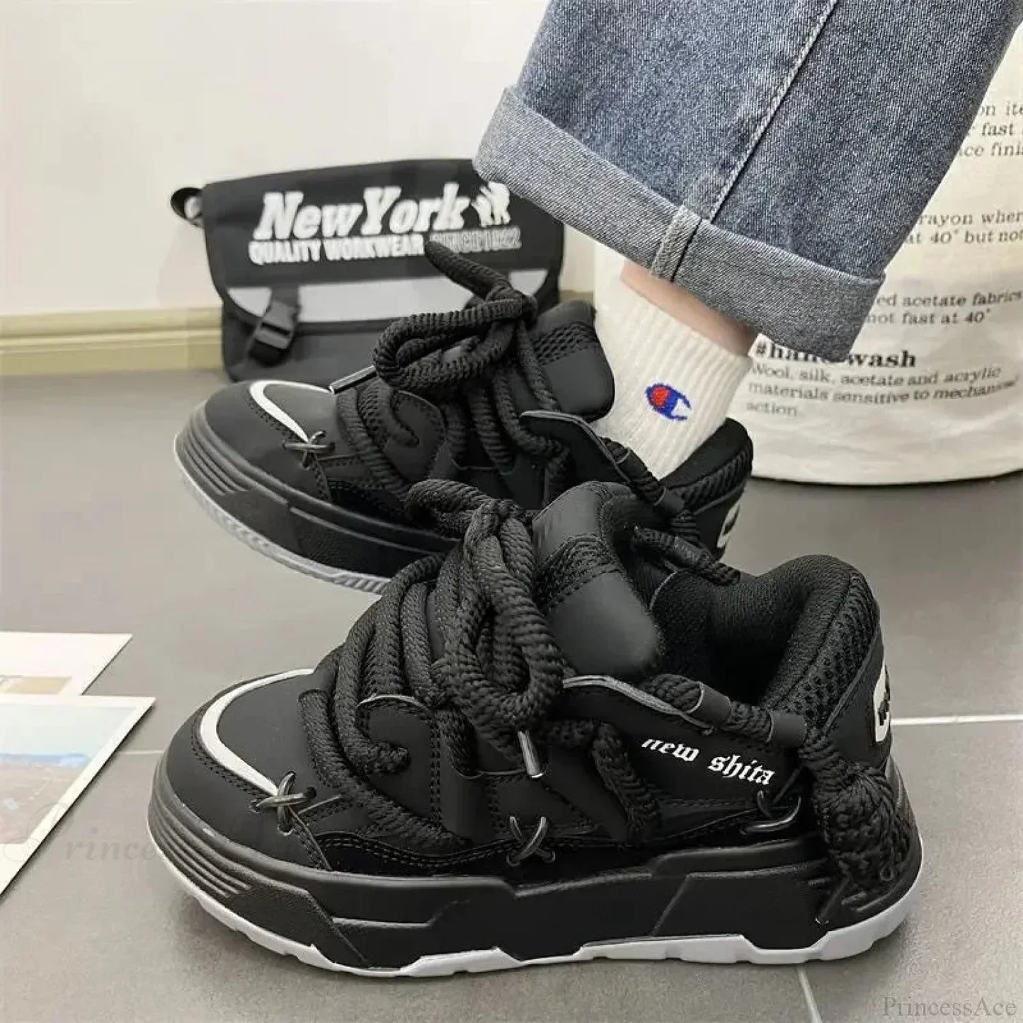 Dark Grey Gothic Bulky Sneaker