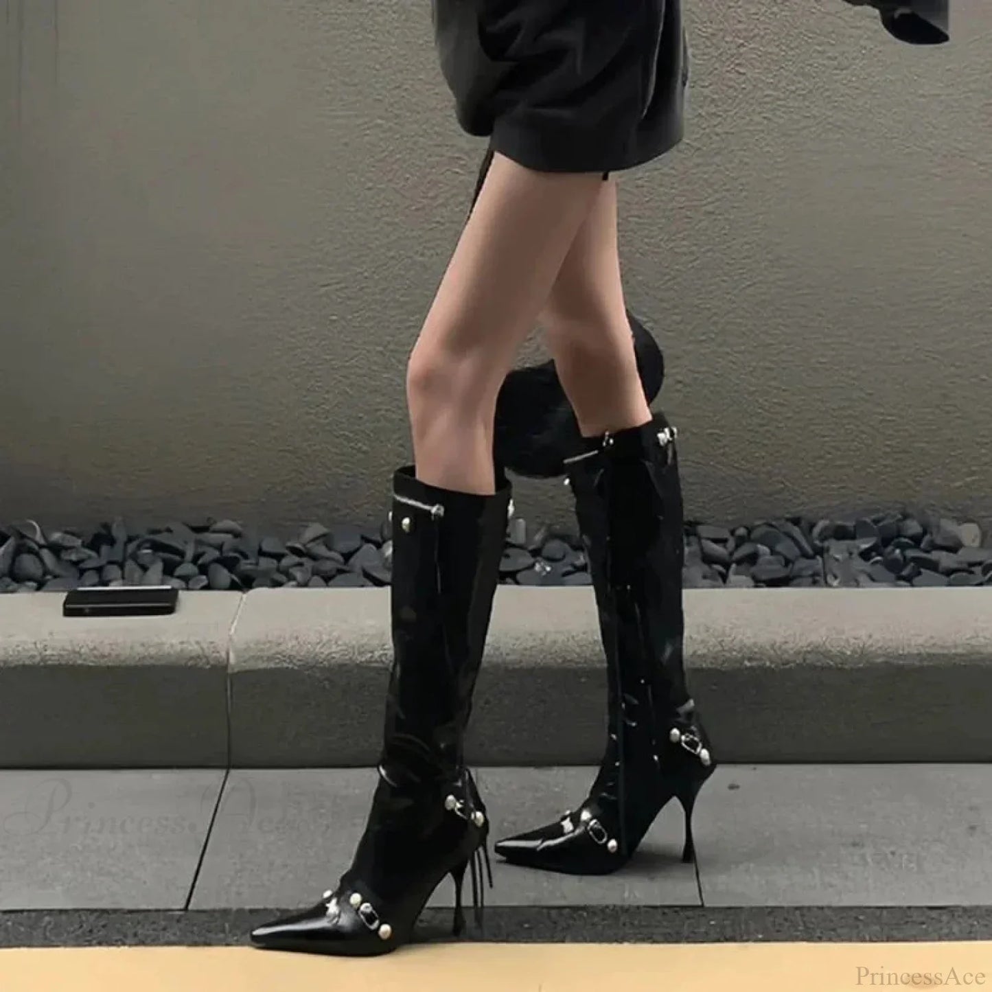 Dark Knight Elegant Style Pointed Toe Tall Boot