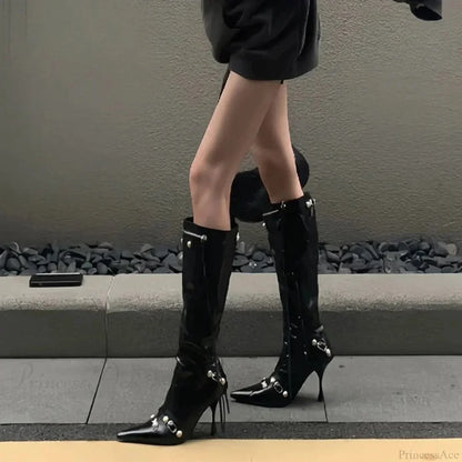 Dark Knight Elegant Style Pointed Toe Tall Boot