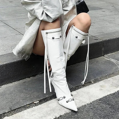 Dark Knight Elegant Style Pointed Toe Tall Boot