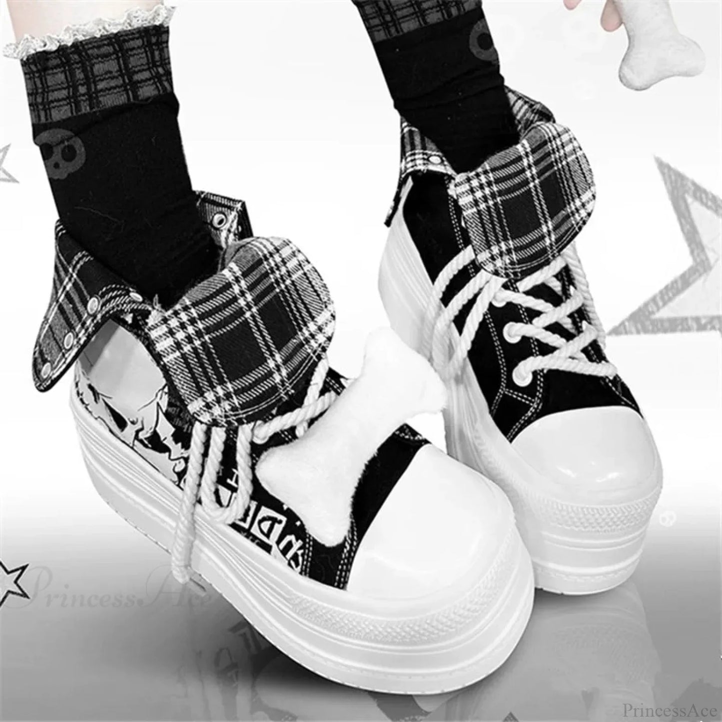 Dark Net Leather Bulky Sneaker