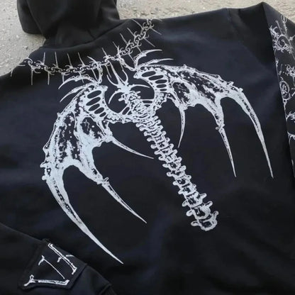 Dark Pattern Print Informal Hoodie