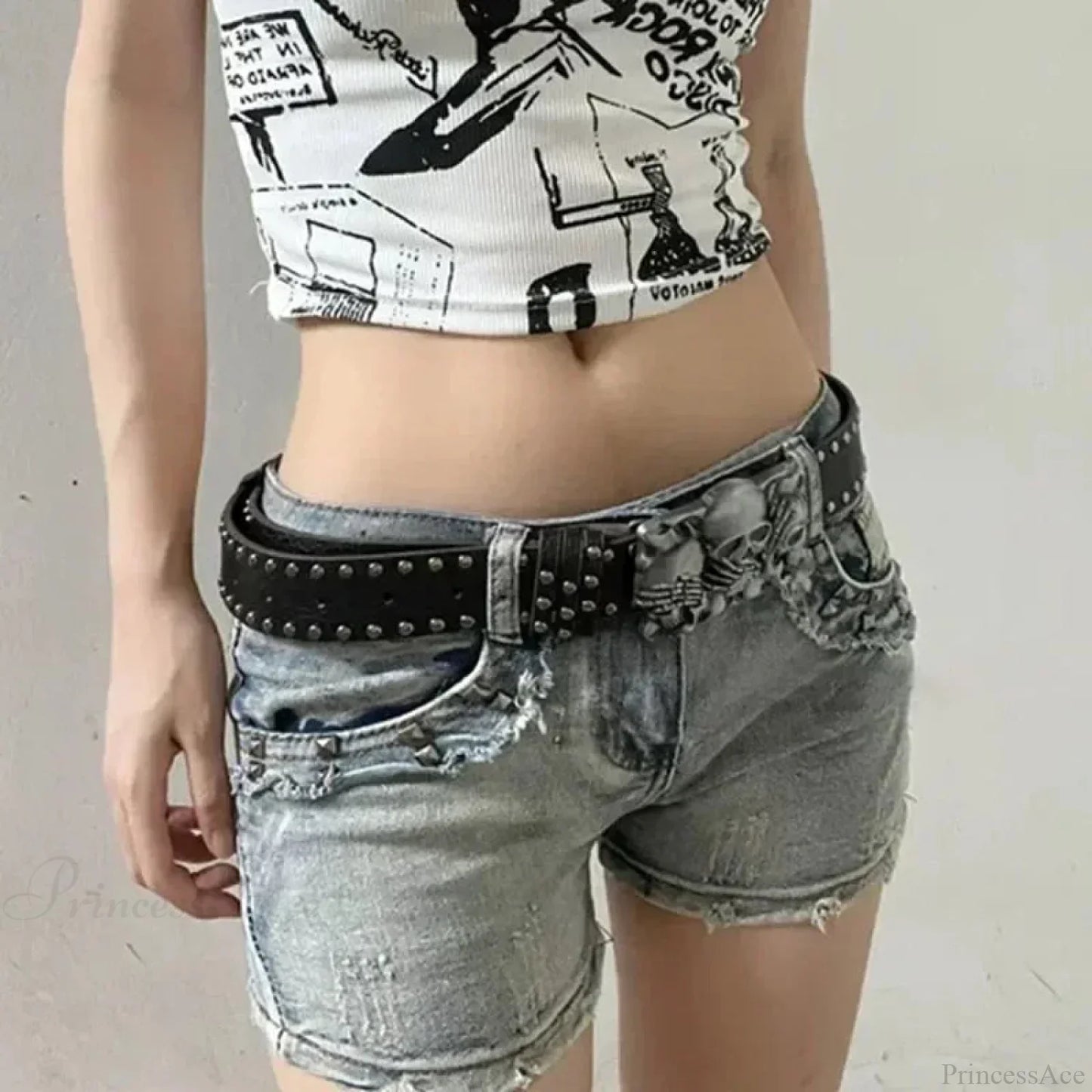 Dark Skull Hand Leather Belt