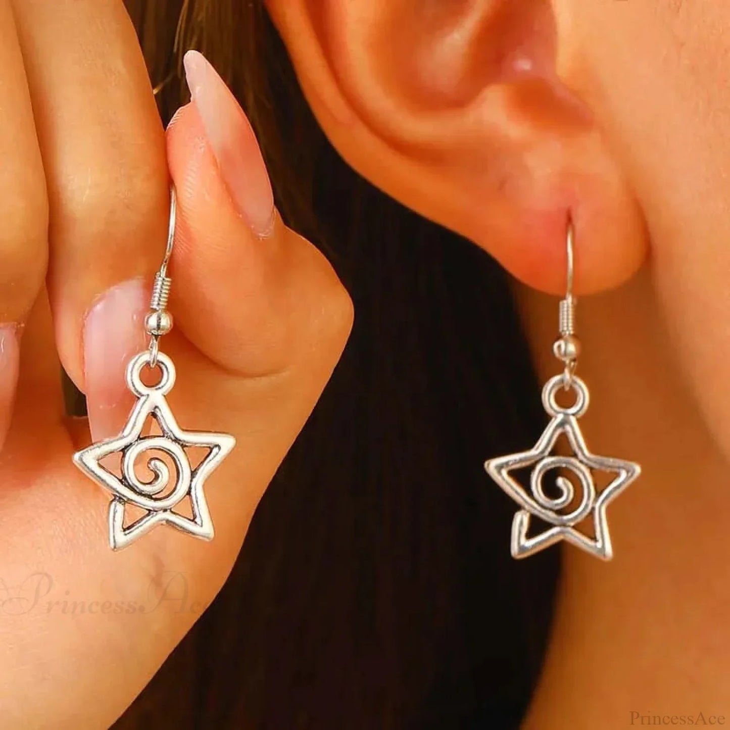 Dark Spiky Ebony Flow Oil Love Earring