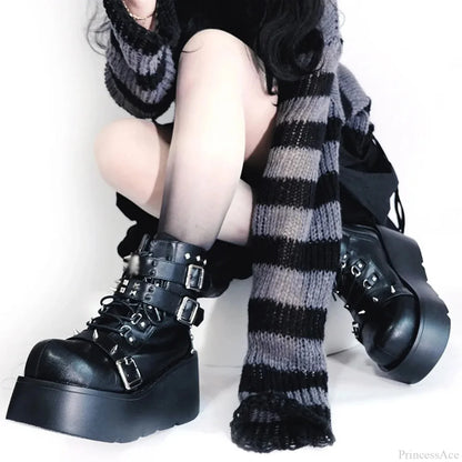 Dark Vampire Costume Elevated Mid-leg Boot