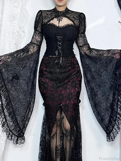 Dark Vintage Transparent Blouse