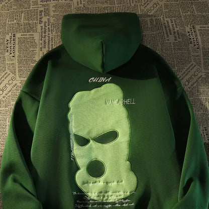 Dark Wind Skull Print Casual Hoodie