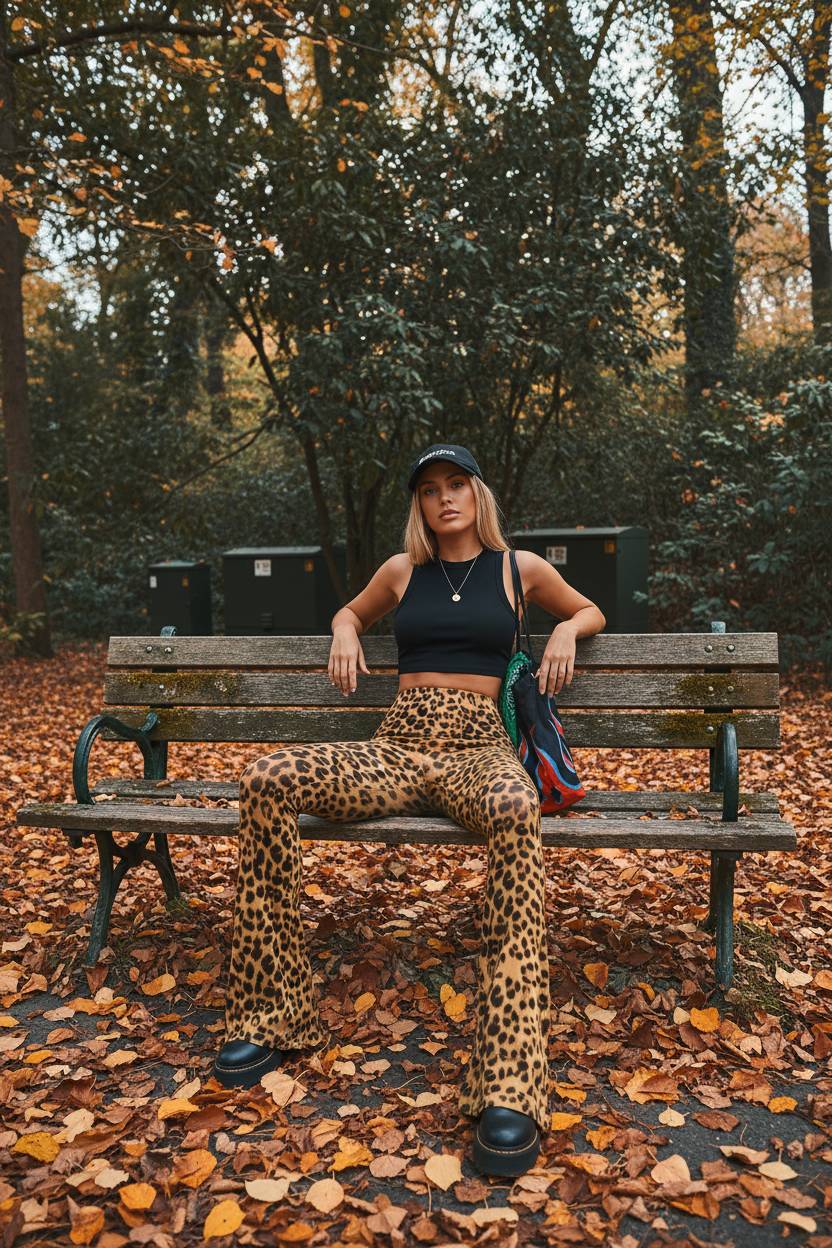 Leopard Print Flare Pant