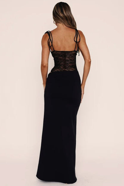 Lace Spaghetti Strap Maxi Dress