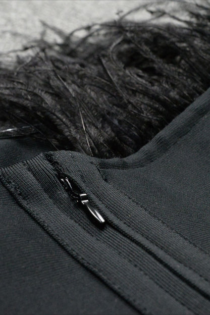 Vestido de fiesta bandage sin tirantes Black Feather