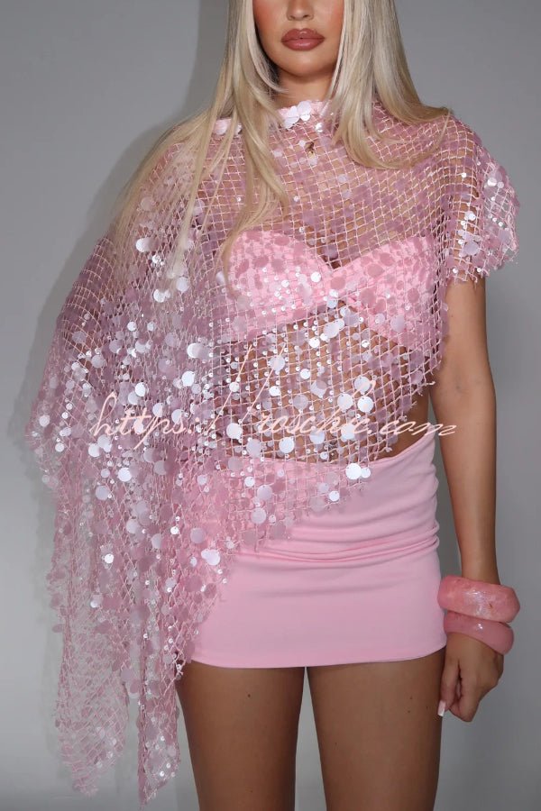 Solid Color Sleeveless Off-shoulder Tube Top and Fitted Stretch Mini Skirt Holiday Set