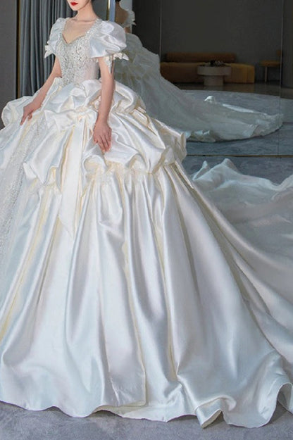 Empire Waist Beaded Wedding Dress