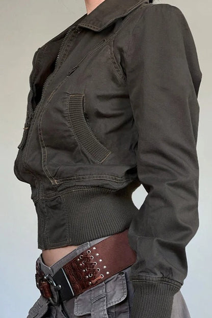 Vintage Pockets Bomber Jacket