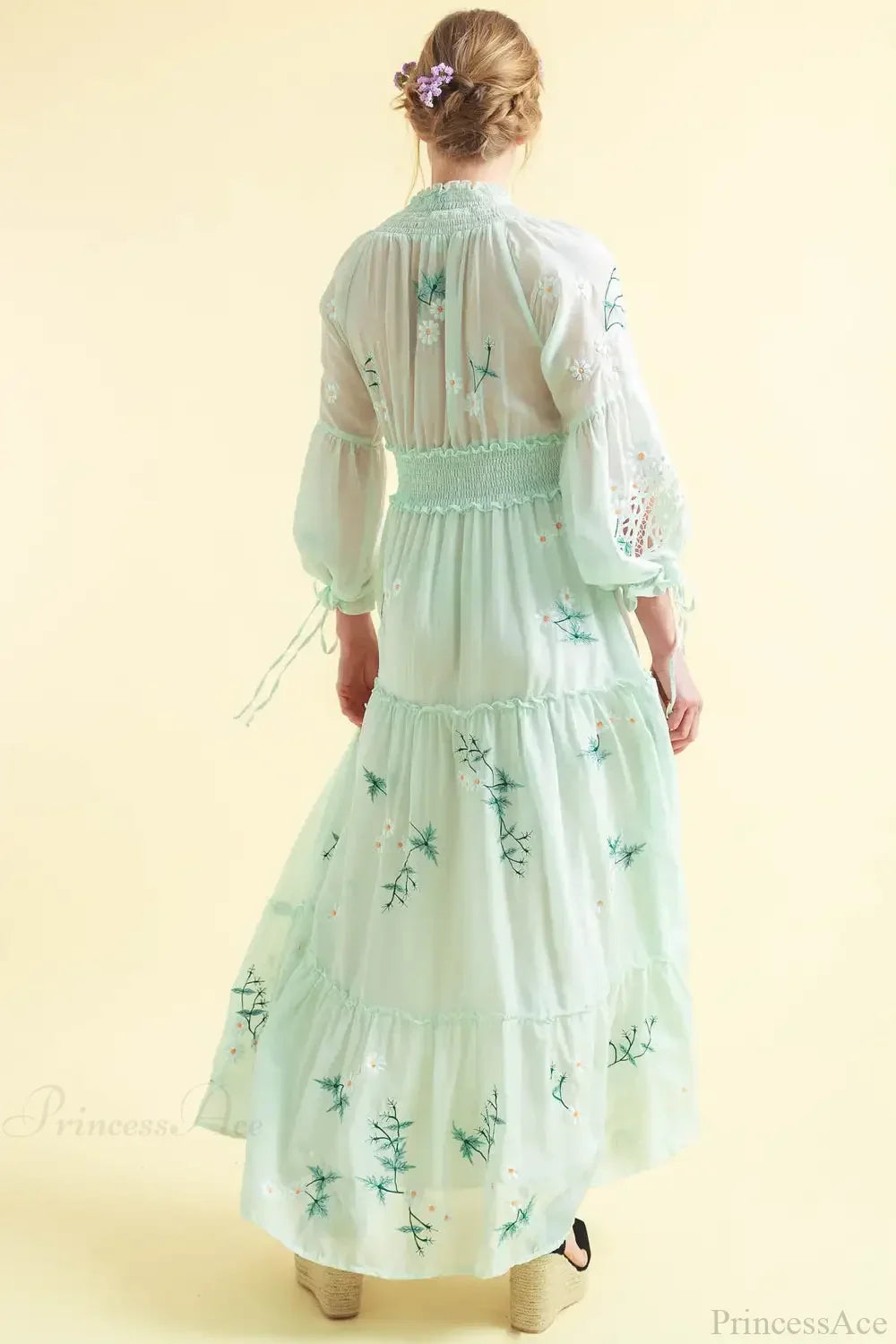 Deep V Long Sleeve Casual Dress
