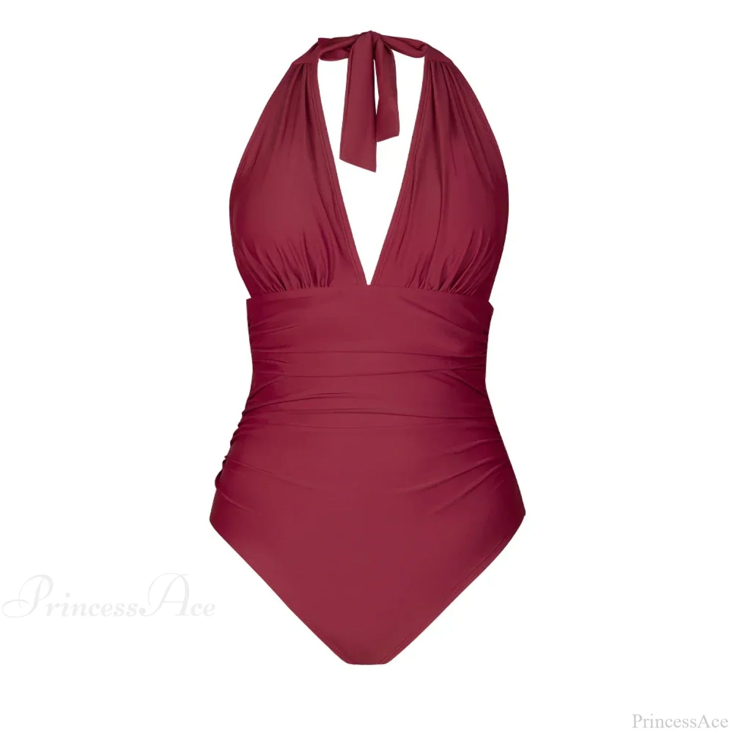 Conjunto de una pieza sin espalda con escote en V profundo y cuello halter
