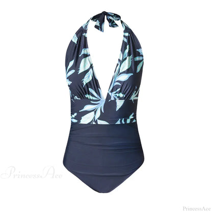 Conjunto de una pieza sin espalda con escote en V profundo y cuello halter