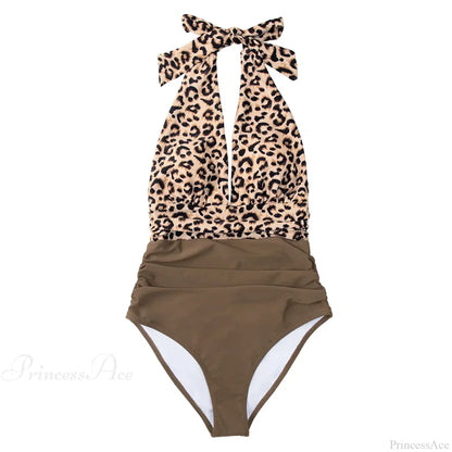 Conjunto de una pieza sin espalda con escote en V profundo y cuello halter