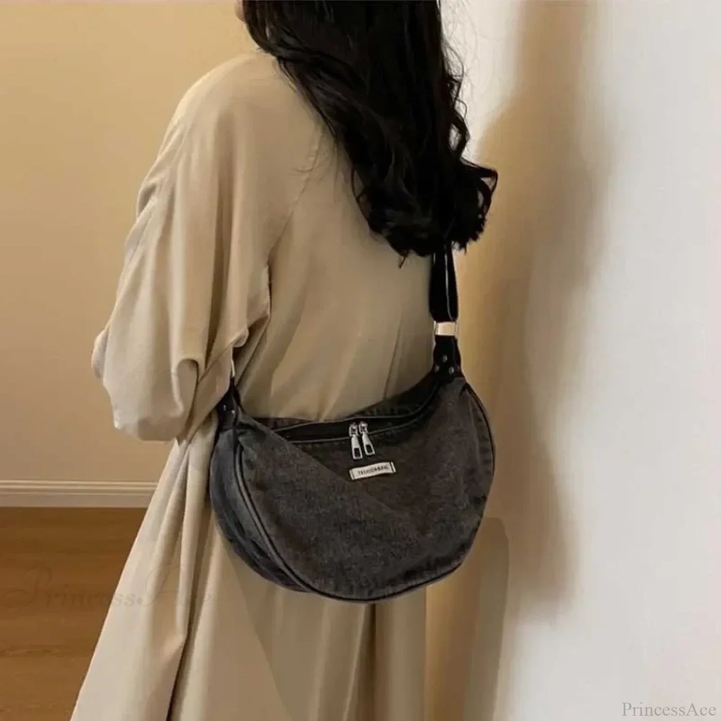 Denim Adjustable Strap Crossbody Shoulder Bag