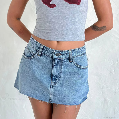 Denim Cargo Pocket Vintage Skirt
