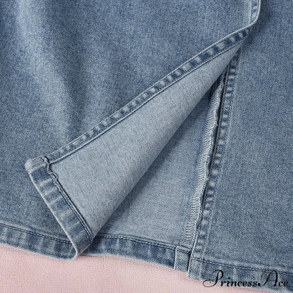 Denim Dreams Stylish Lace-Up Mini Dress
