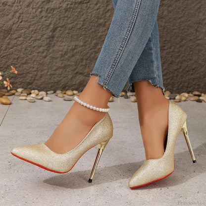 Designer Pointed Toe Red Bottom Sexy Party Pumps Women High Heels Plus Size Zapatos De Mujer High Heel