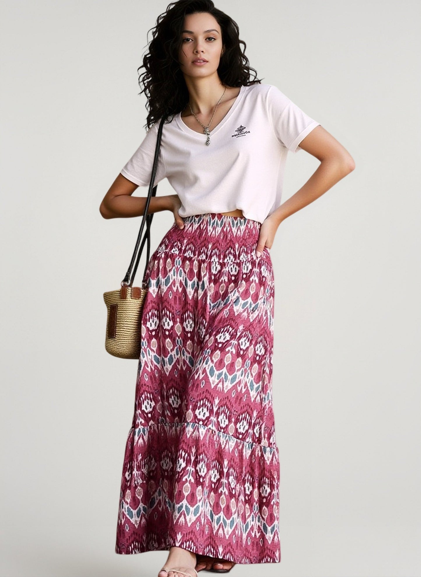 Boho Print Lightweight Vacation Skirt