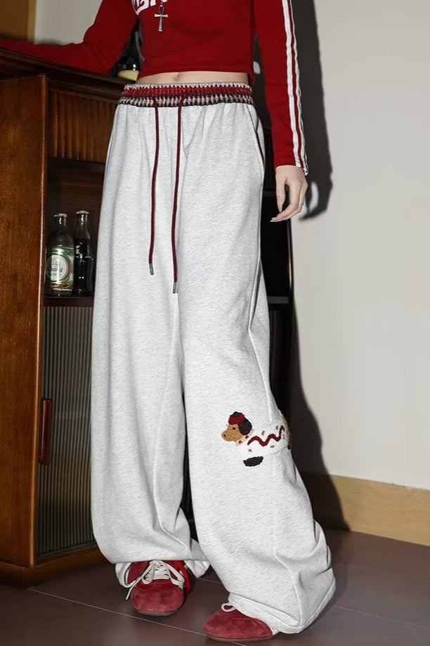 Pantalones de chándal rectos sueltos estampados