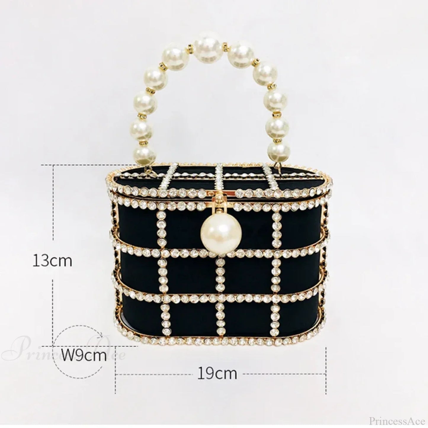 Diamonds Basket Clutch Luxury Pearl Beaded Wedding Party Evening Bag