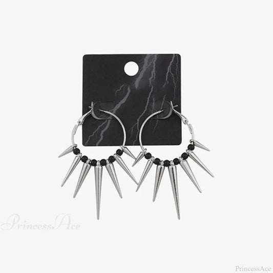 Dirty Rivet Circle Metal Earring