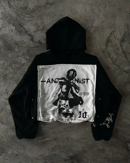 Distressed Cotton Gothic Sweatshirt