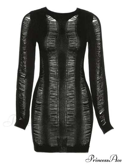 Trendy Distressed Chic Mini Dress