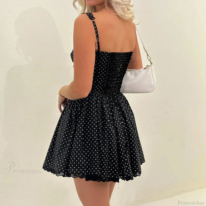 Dot Print Corset Mini Dress