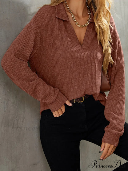 Drop Shoulder Rib-knit Tee