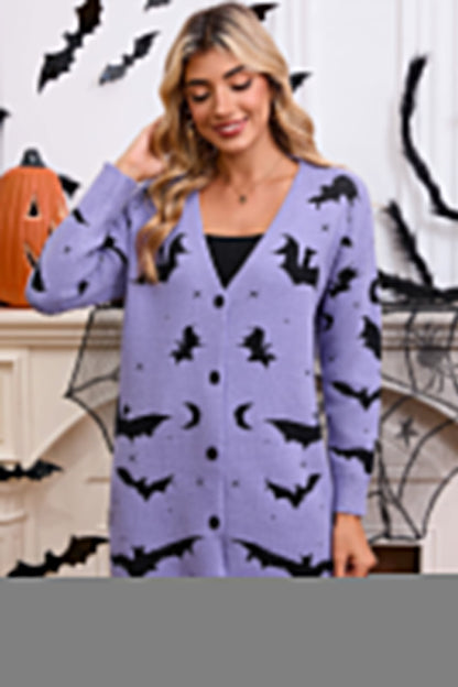 Halloween Bat Jacquard Knit Sweater