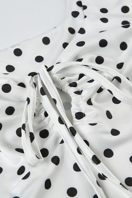Polka Dot Tie-Front Slip Dress