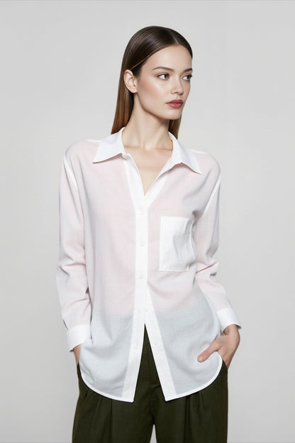 Pure Linen Casual Relaxed Blouse