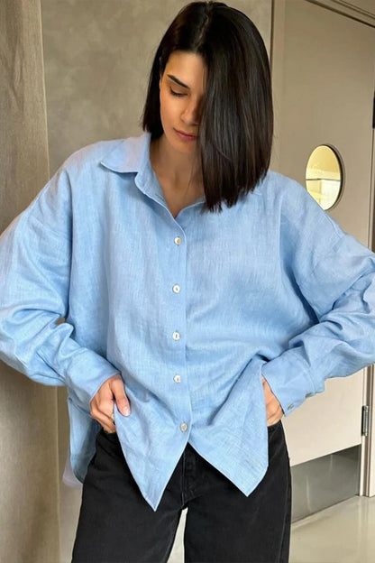 Camisa informal suelta de moda para ir al trabajo