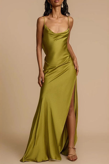 Cami Split Silk Dress