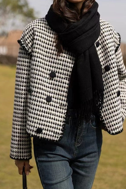 Chaqueta Corta de Tweed y Pata de Gallo