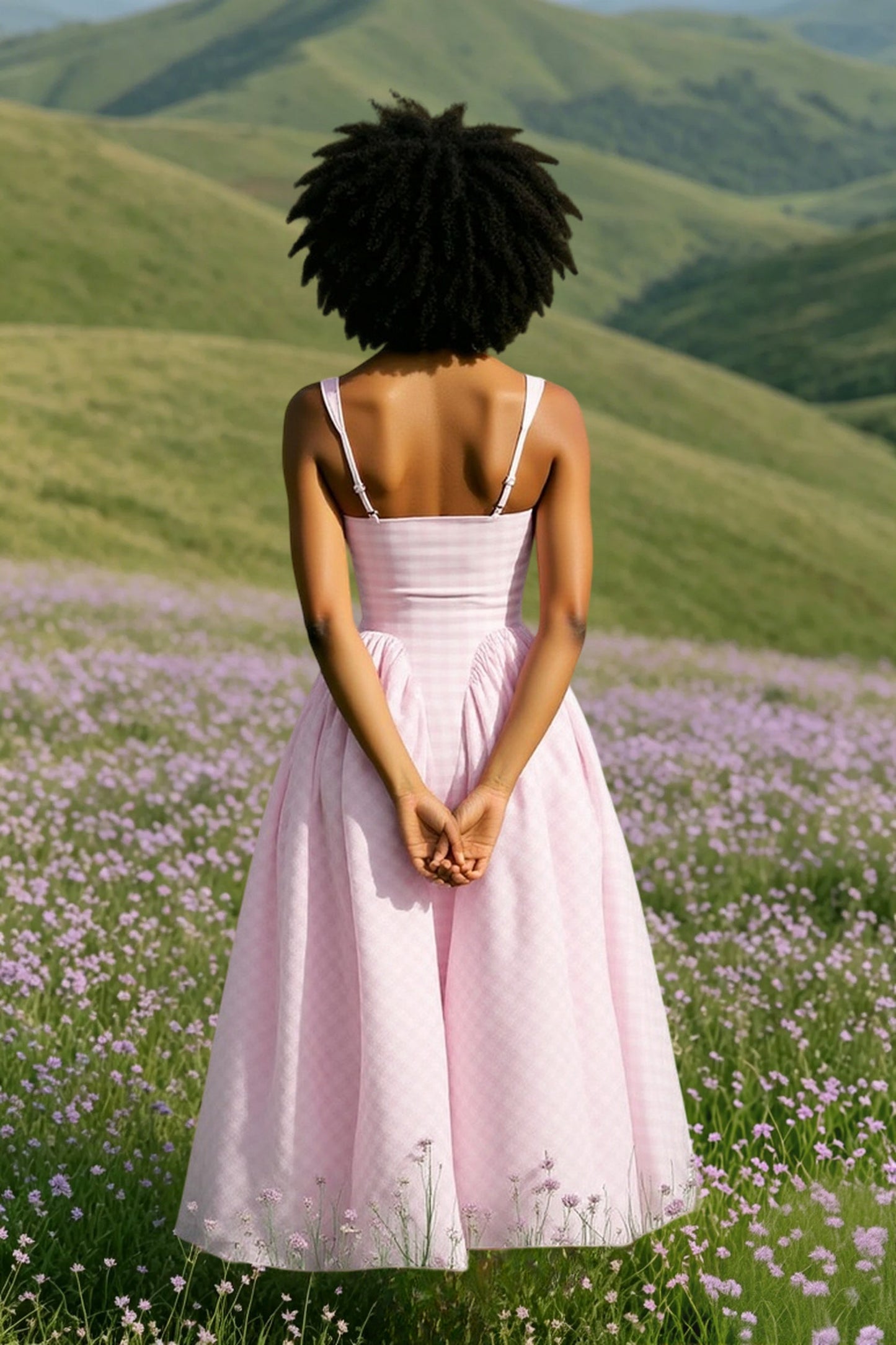 Gingham Backless Slip Birthday Dress