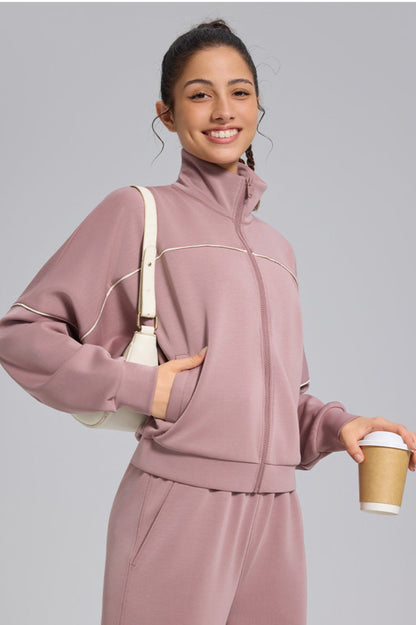 Chaqueta cárdigan con cremallera, suelta, deportiva, para exteriores, yoga, manga larga
