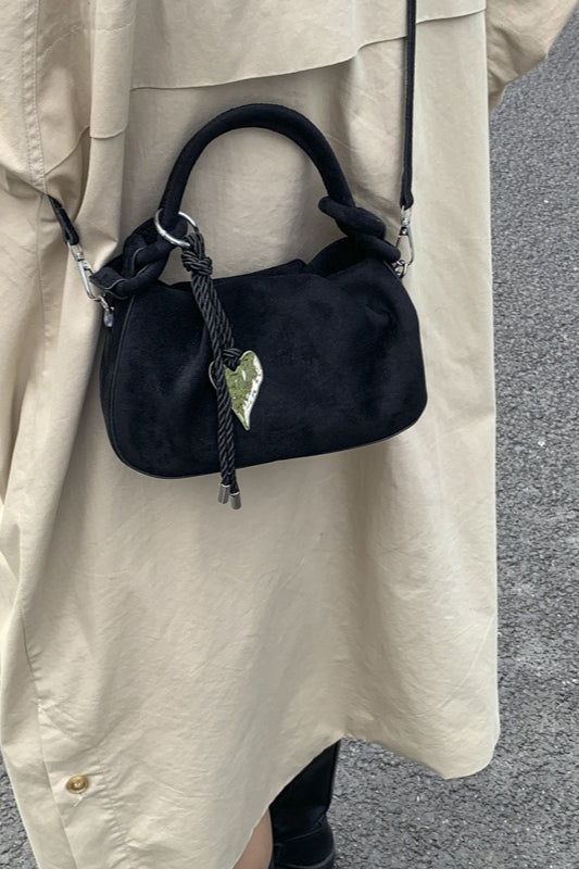 Bolso Bandolera Elegante Vintage con Charm de Nube Plisado