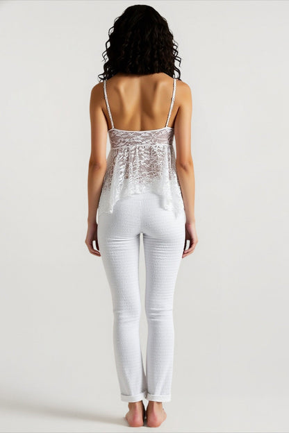 White Lace Going Out Cami Top